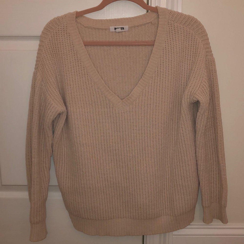 Cream V- neck sweater
